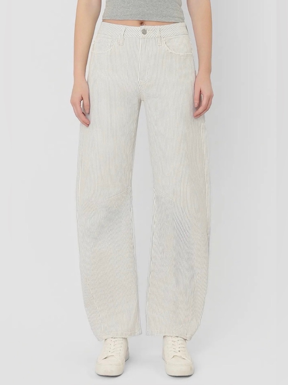 NWT Vervet Railroad Stripe Kate High Rise Dart Barrel Jeans
